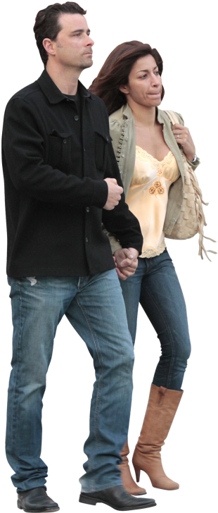 Couple Walking And Holding Hands Parker Michael Knight/cc-attribution - Walking Couple Png (370x750), Png Download