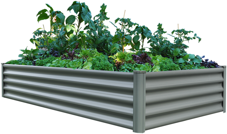 Organic Garden Co Rectangle Raised Garden Bed - Grey (800x800), Png Download