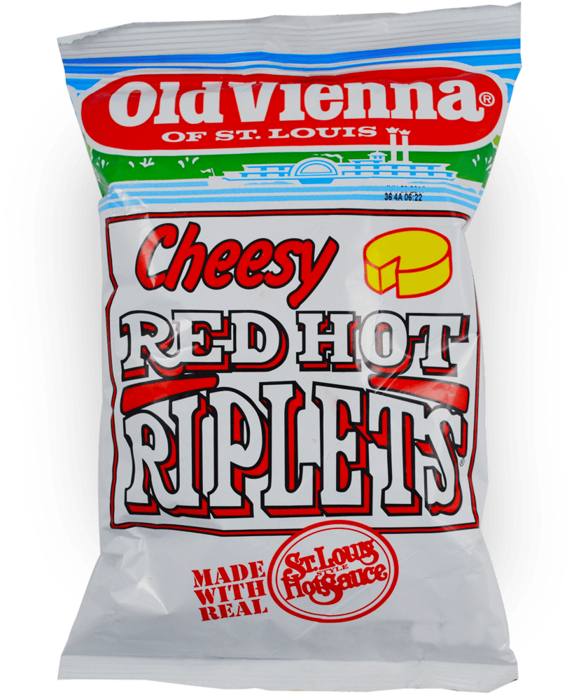 Cheesy Red Hot Riplets - Old Vienna Red Hot Ripplet Hot Corn 8oz (1200x1200), Png Download
