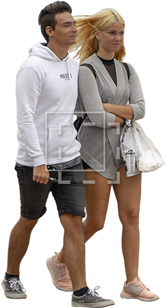 Attractive Couple Walking In The Breeze - Walking In The Breeze (450x450), Png Download