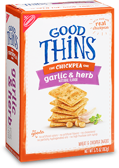 Good Thins Chickpea Garlic & Herb - Good Thins Garlic And Herb (600x350), Png Download
