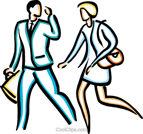 Couple Talking And Walking Royalty Free Vector Clip - Pessoas Caminhando Em Vetor (480x450), Png Download