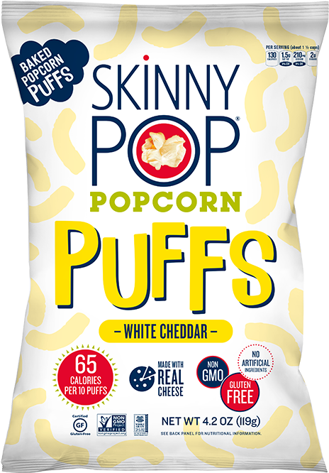 Skinnypop White Cheddar Popcorn Puffs - Skinnypop Gluten Free Popcorn (600x800), Png Download