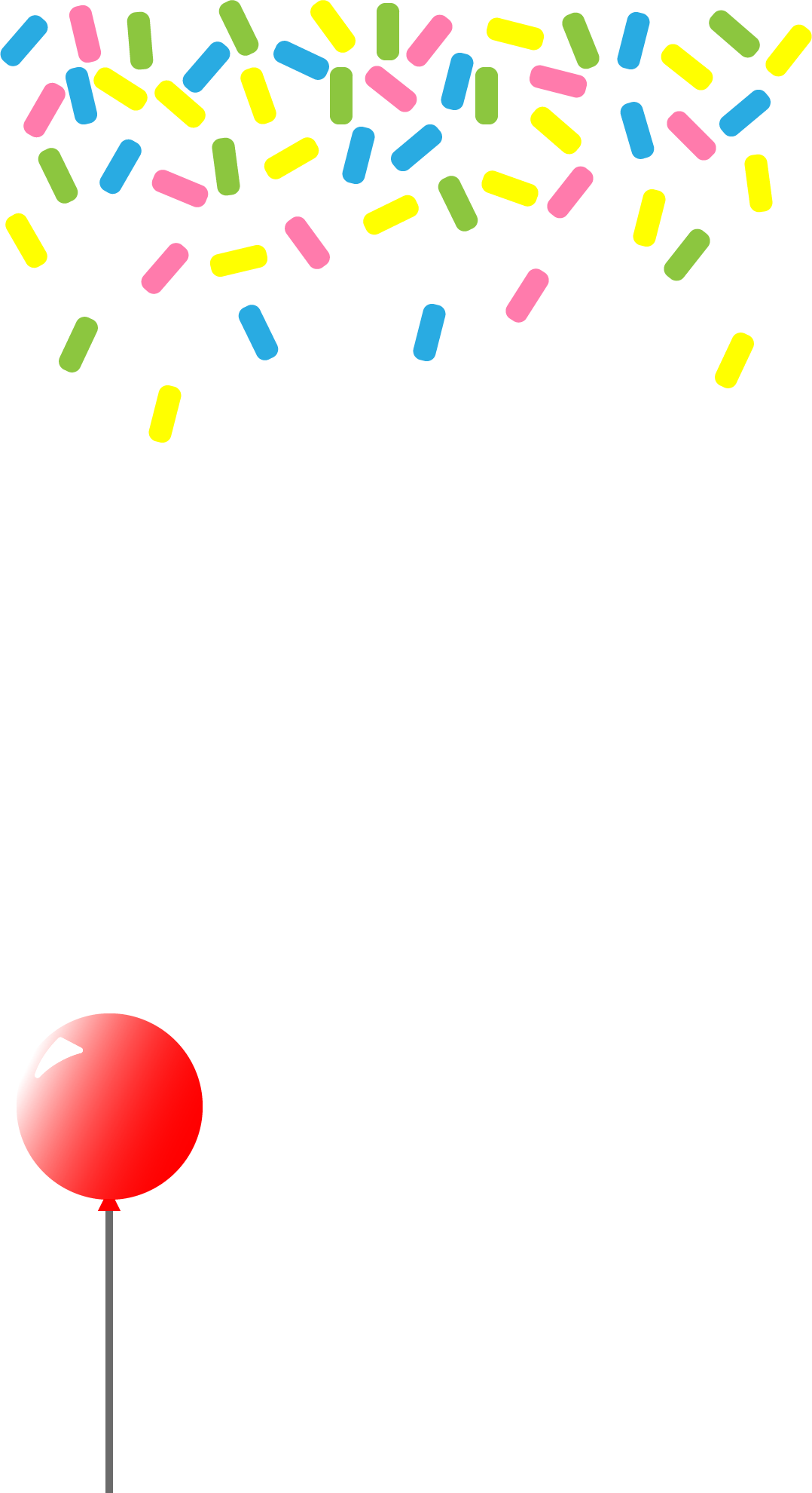 Red Balloon Confetti (1078x1980), Png Download