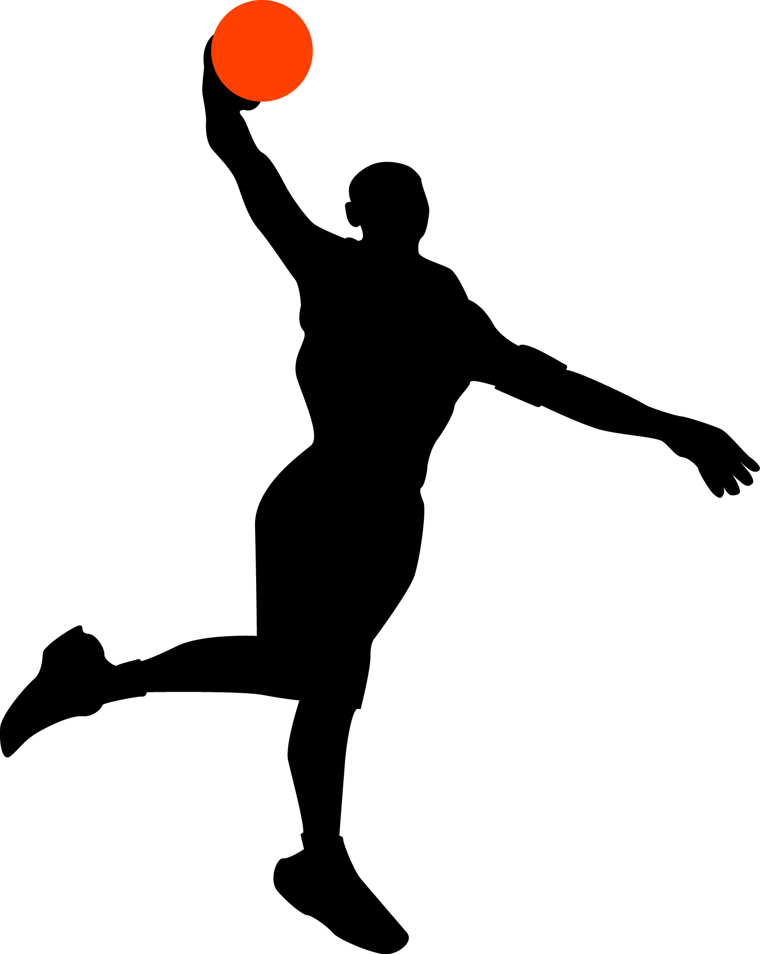 Basketball Silhouette Vector At Getdrawings - Basketball Player Icon Png (1558x1954), Png Download