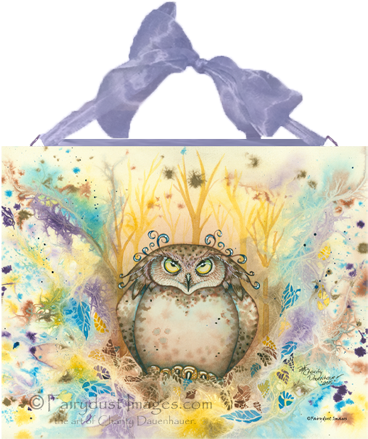Owl Ceramic Tile Plaque - Hootie, The Wise Whimsical Grumpy Owl Tote Bag (400x462), Png Download