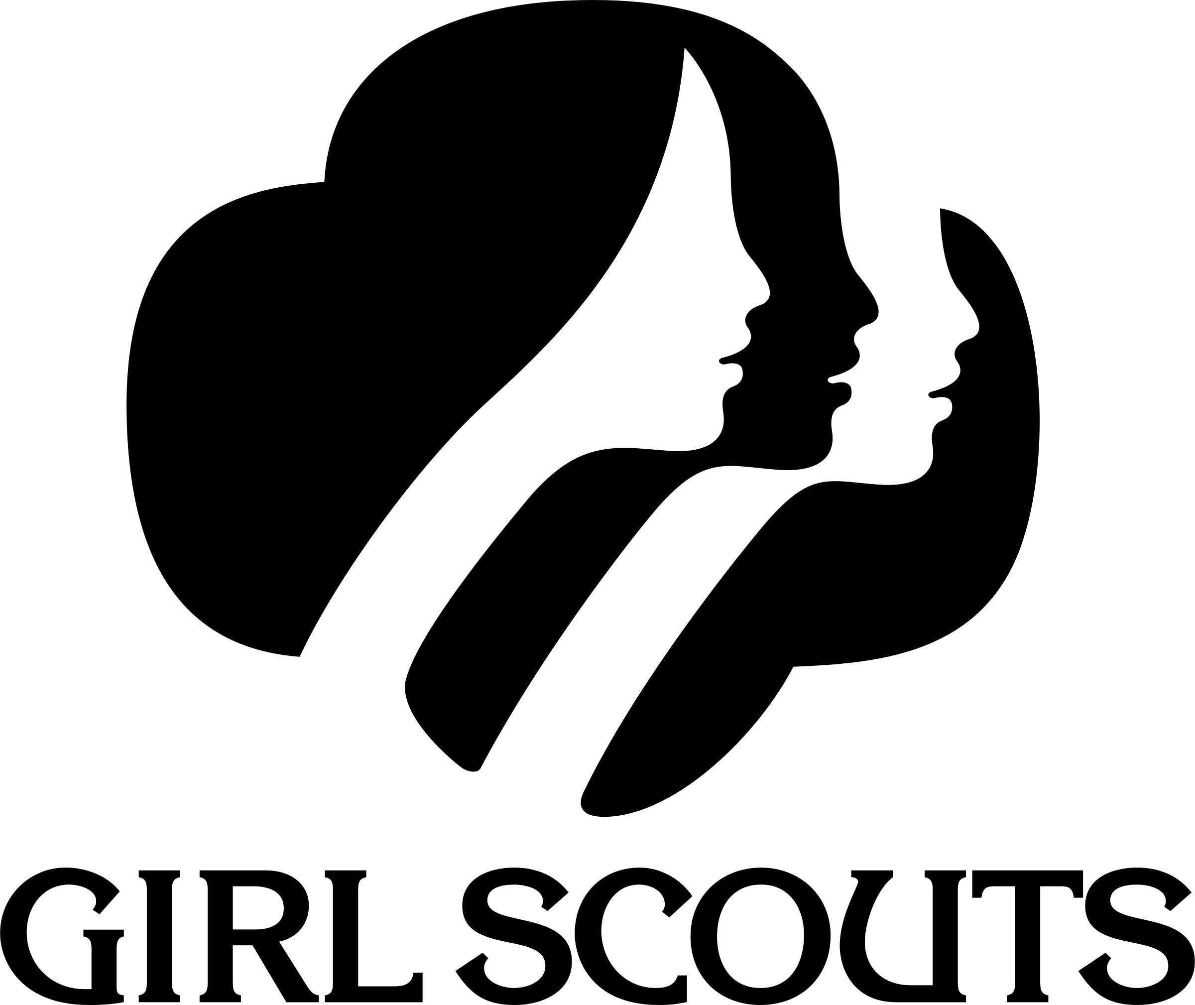 Girl Scouts Logo Png Transparent - Positive And Negative Space Logos (2400x2018), Png Download