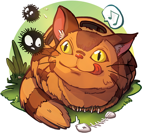 My Neighbor Totoro Cat Bus And Soot Sprite - My Neighbor Totoro Mei The Cat Bus Kawaii (600x554), Png Download