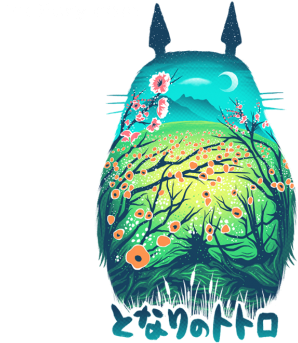 Anime, Art, And Asian Image - Totoro Design (400x353), Png Download