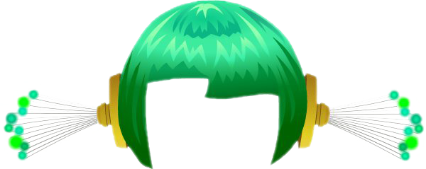 Space Futuristic Led Hair Green - Futuristic Hair Png (600x239), Png Download