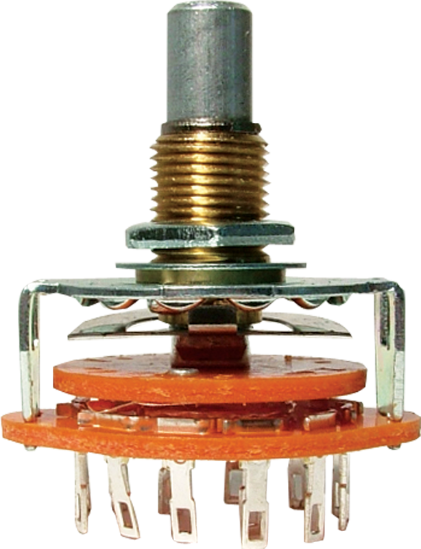 Rotary, 2 Poles, 6 Positions, ¼" Shaft, Mbb Image - Switch - Rotary, 2 Poles, 6 Positions, Shaft, Mbb (shorting) (614x800), Png Download