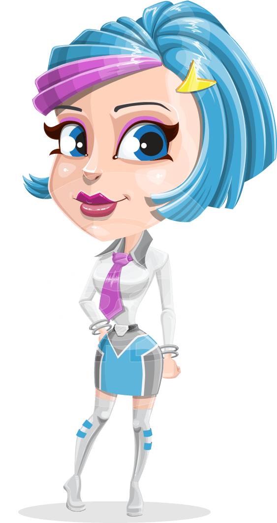 Urania The Energetic Future Girl - Adobe Character Animator (957x1060), Png Download