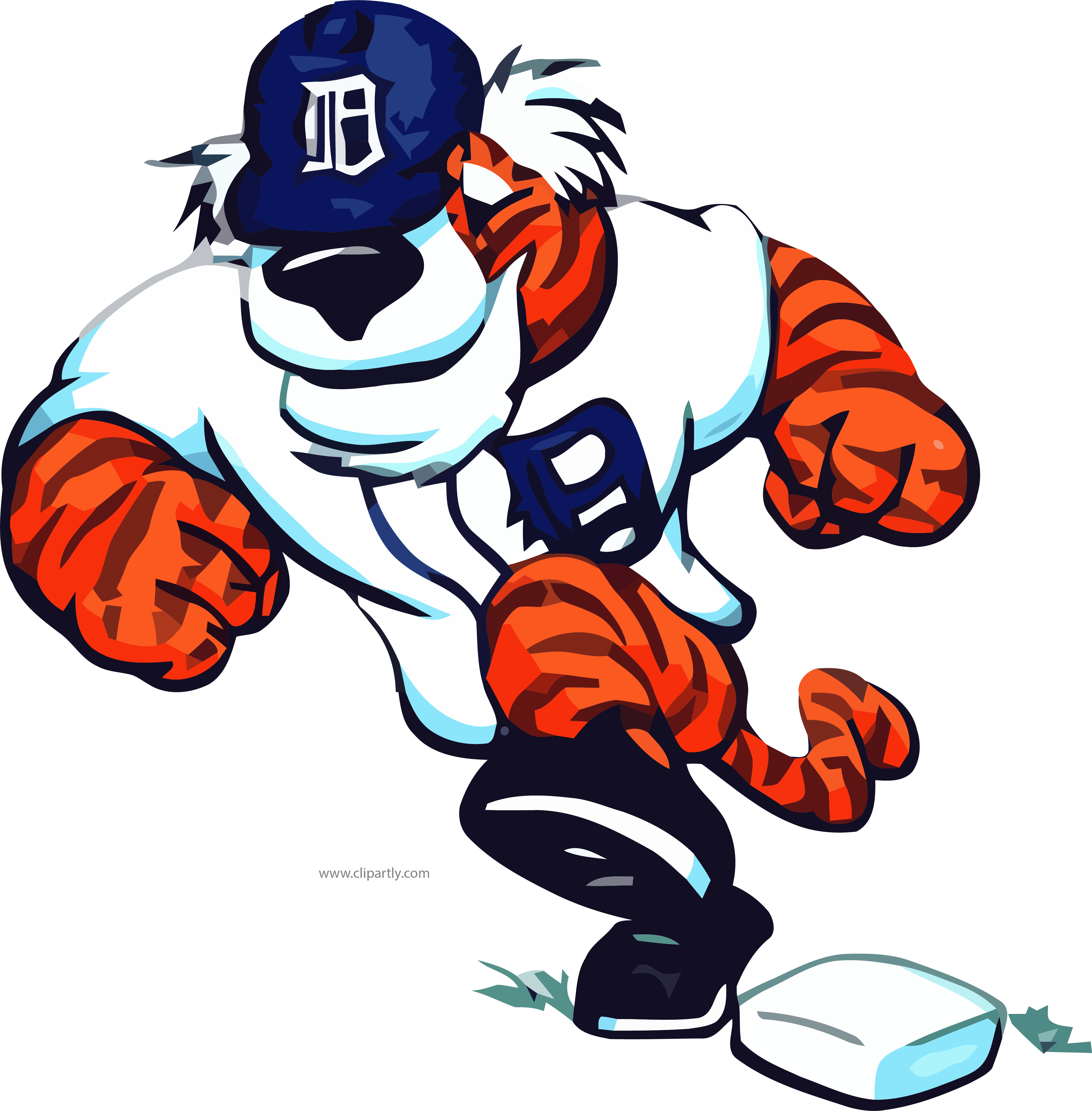 Cartoon Tigger Kick Clipart Png Clipartly Com - Diving Catch (3803x3868), Png Download