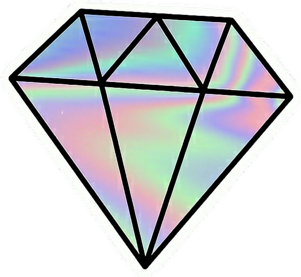 #diamond #crystal #holo #holographic #glitch #rainbow - Illustration Of Diamond (1024x945), Png Download