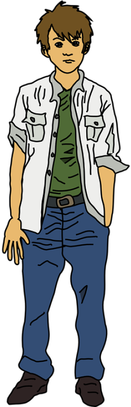 Boy Man Teen Free Vector Graphic On Pixabay - Teenage Boy Clipart Png (400x800), Png Download