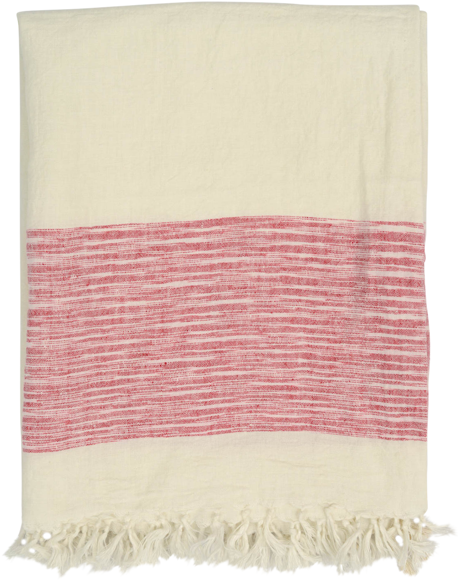 Laguna Red Striped Linen Throw - Scarf (1280x1280), Png Download