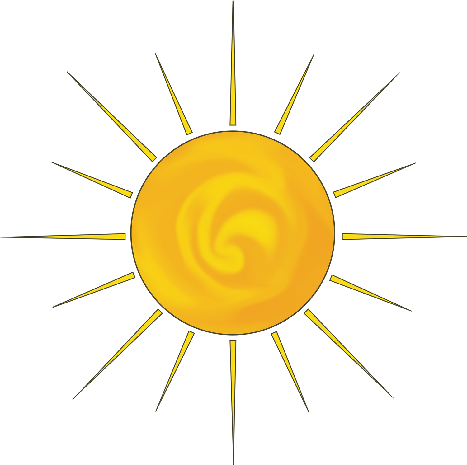Sun Drawing (1920x1920), Png Download