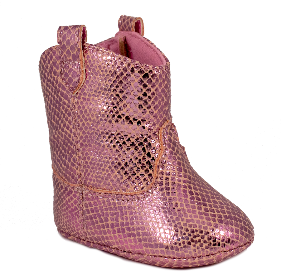 Pink Snakeskin Print Pu Tall Western Boots - Work Boots (900x900), Png Download