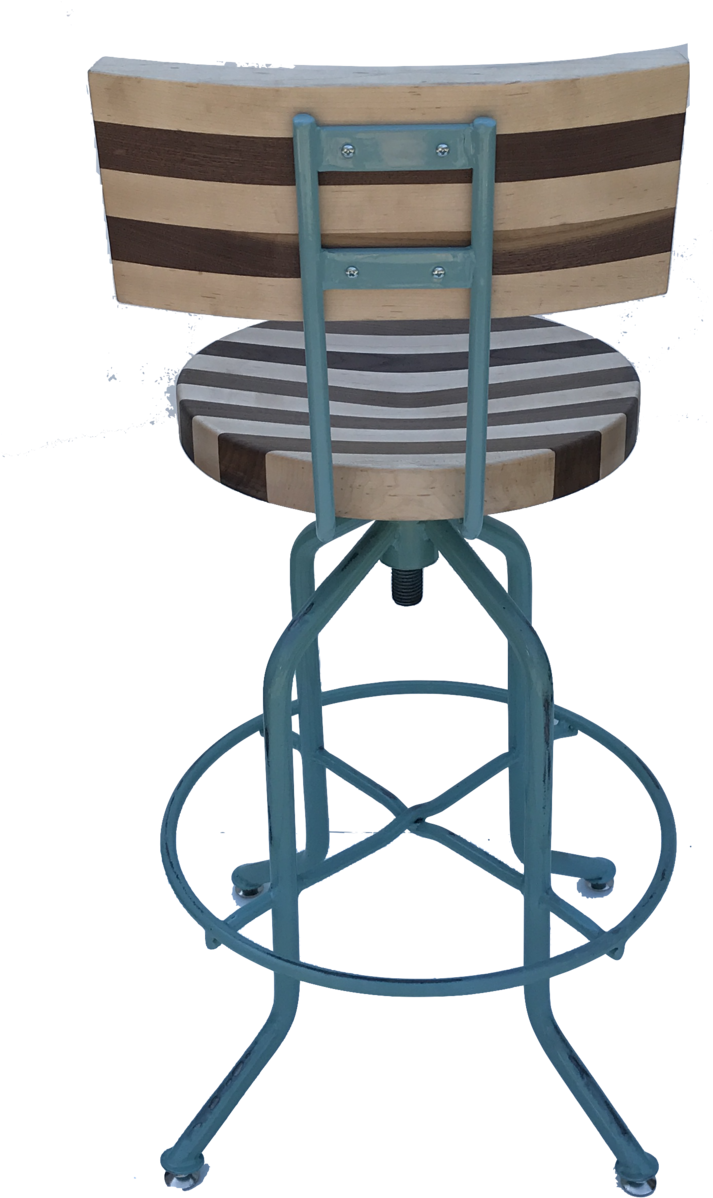 Contemporary Wood And Steel Stool, Commercial Stool, - Chair (1536x2048), Png Download