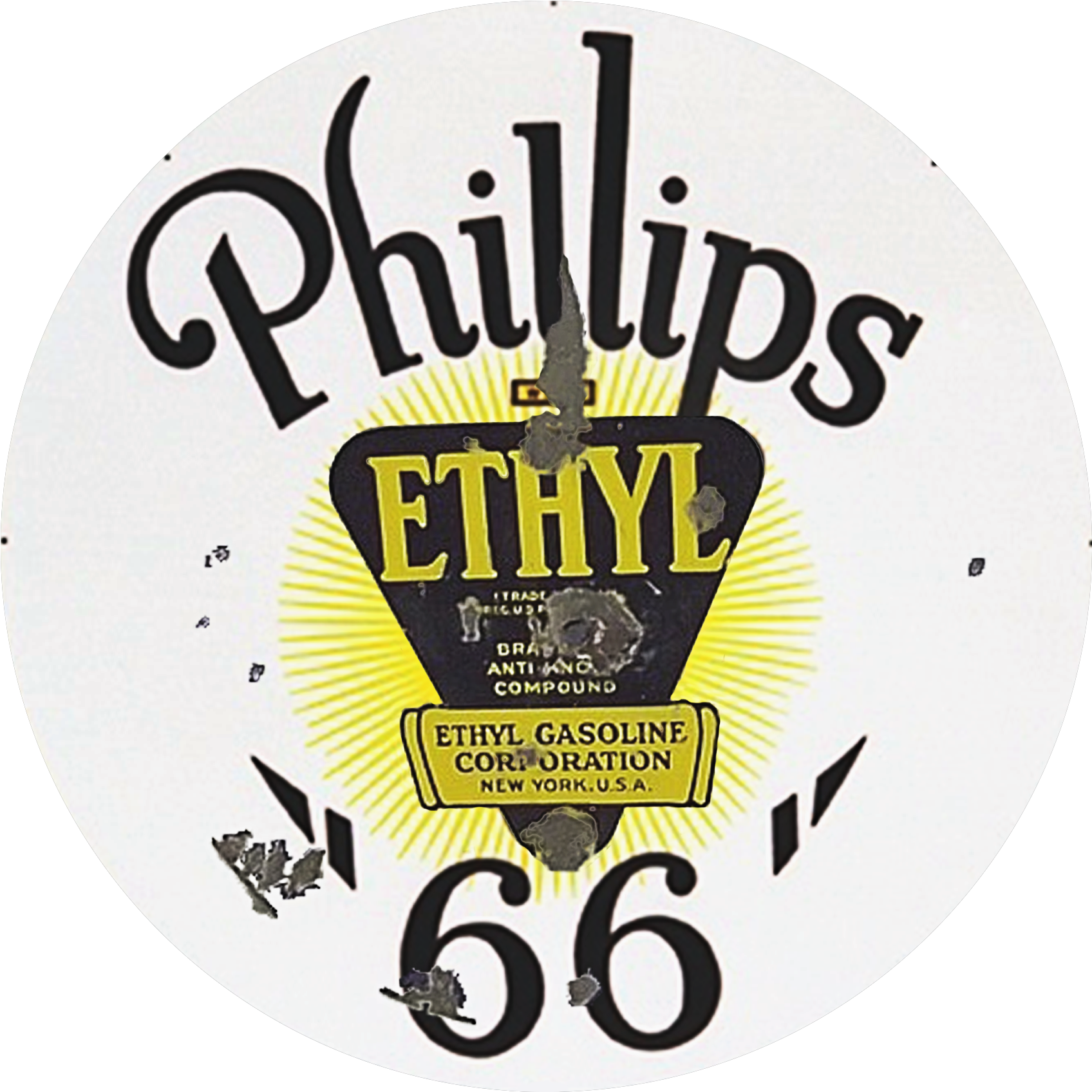 Vintage Sign Philips 66 Ethyl - Barnsdall Sign (1800x2400), Png Download