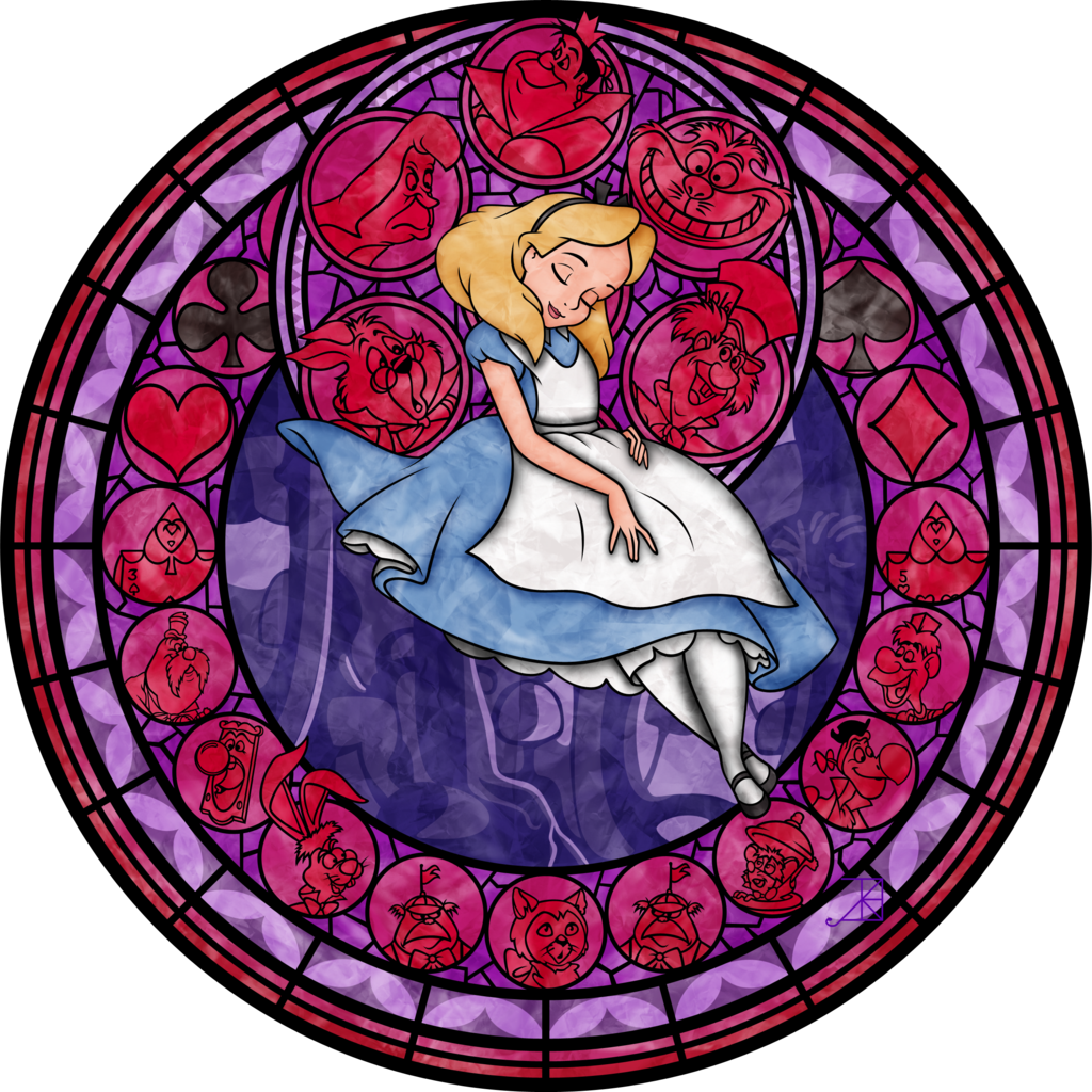 Go To Image - Alice In Wonderland Stained Glass (1024x1024), Png Download