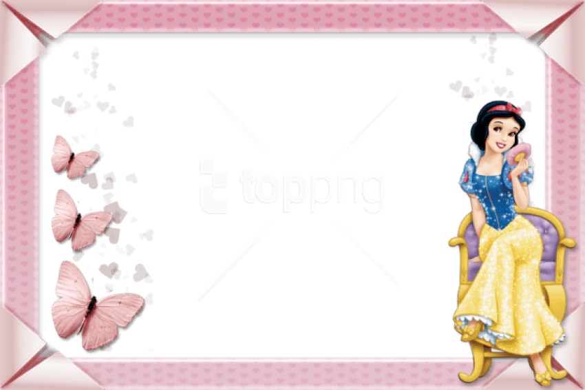 Free Png Princess Snow White Kids Transparent Frame - Princess Girl Frame Png (850x566), Png Download