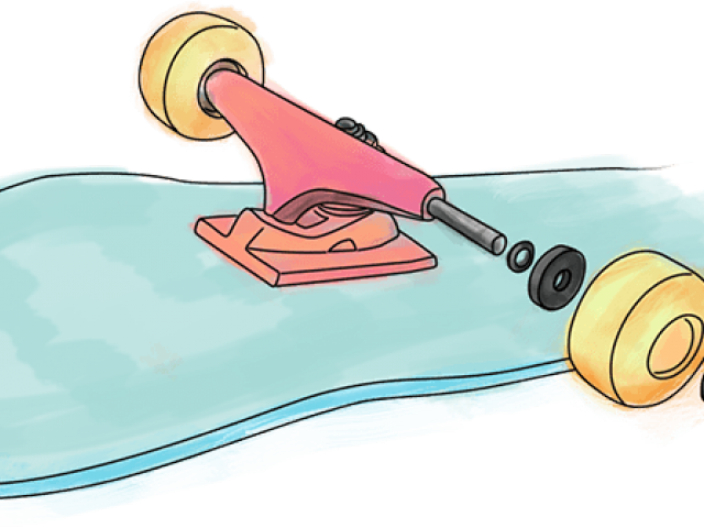 Skateboarding Clipart Skateboard Wheel - Skateboard Bearings And Wheels (640x480), Png Download