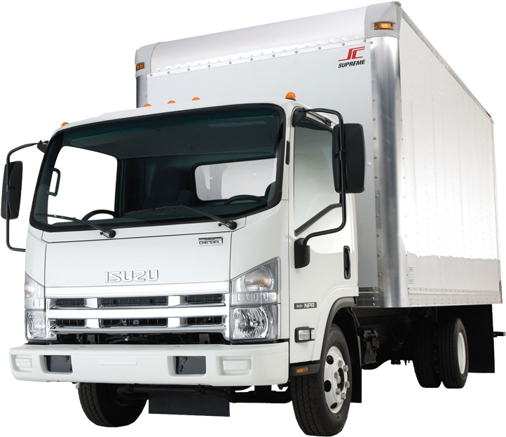 Truck - Isuzu Npr Box Truck (750x652), Png Download