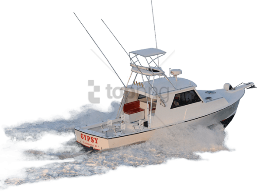Free Png Download Fishing Boat On The Waves Png Images - Fishing Boat Transparent Background (850x631), Png Download