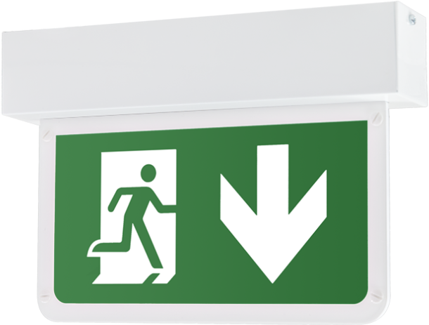 A Surface Mounted Led Exit Sign Compatible With Our - Fire Exit Signs (1024x594), Png Download