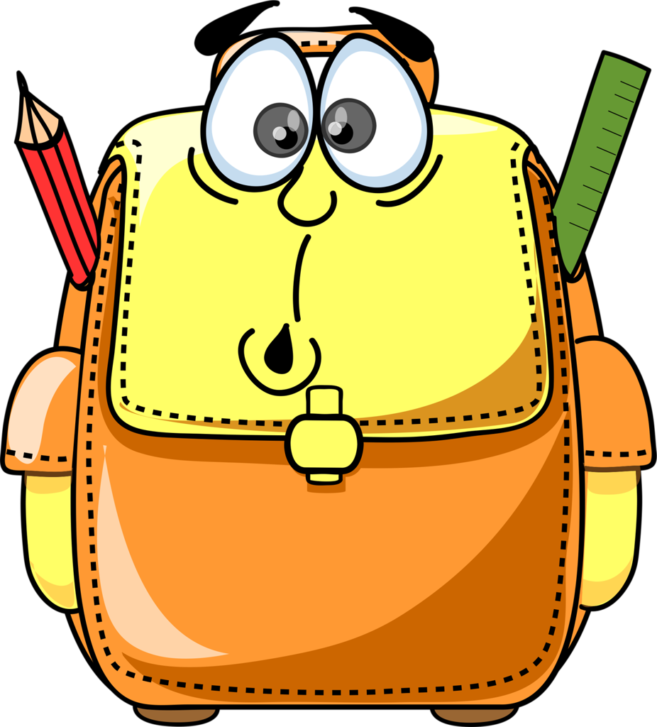 Escola & Formatura Karten, Schulbilder, Vorschulbücher, - Cartoon School Bag Png (926x1024), Png Download