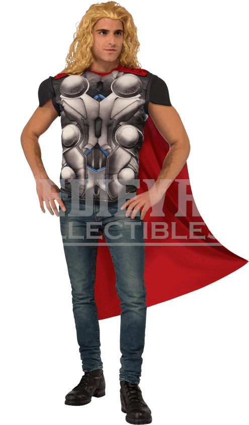 Adult Avengers 2 Deluxe Thor Costume Top And Cape - Thor Kostume (850x850), Png Download