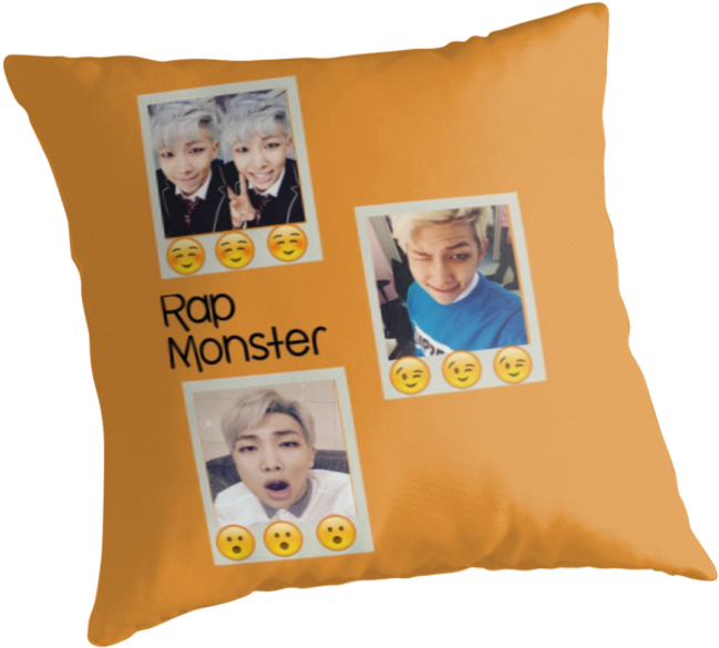 Rap Mon Emoji Polaroids By Satansaysyo - Cushion (875x875), Png Download