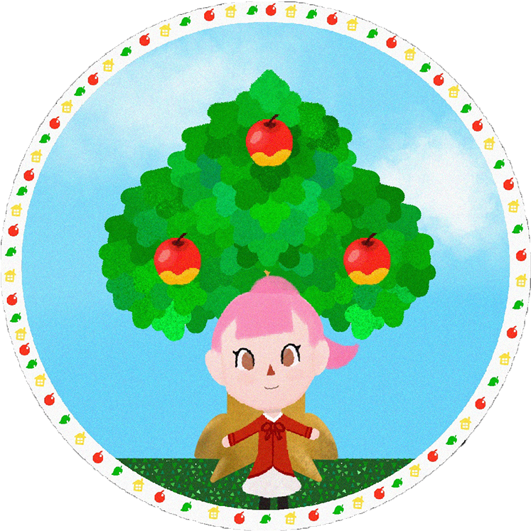 Animal Crossing Villager With Tree Design - Illustration (1400x1400), Png Download