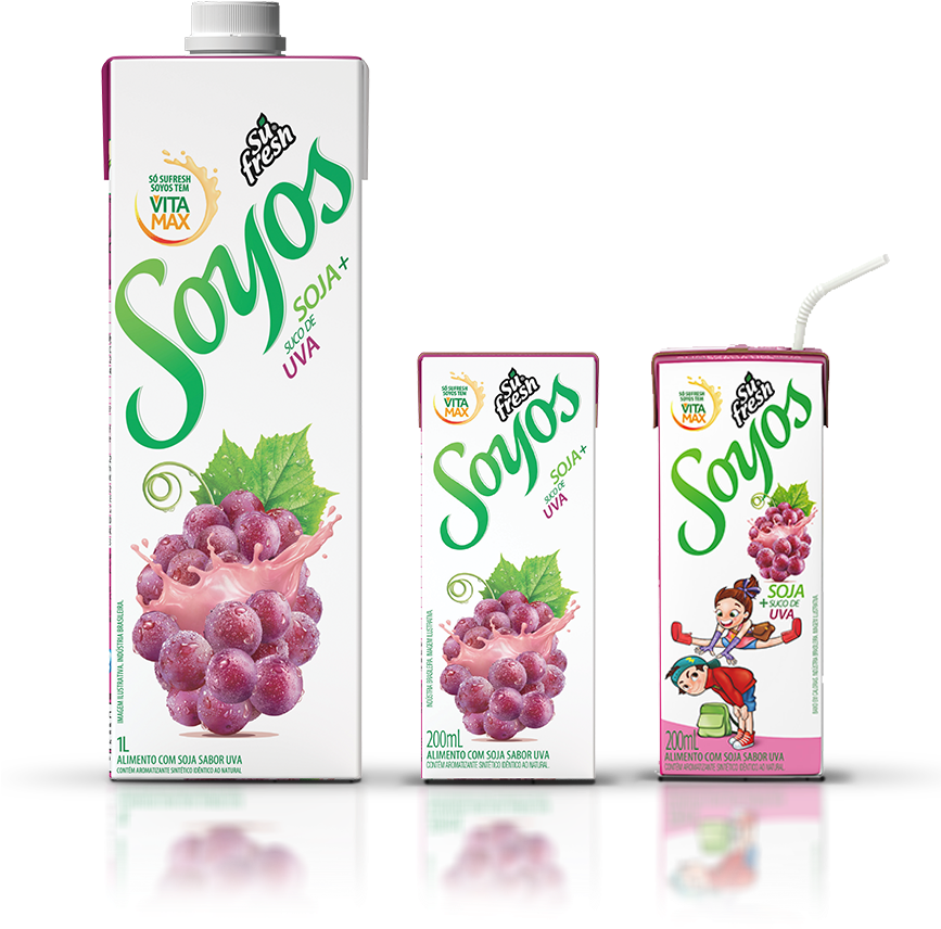 Soyos Grape - Suco De Soja Soyos (866x886), Png Download