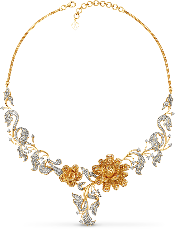 Tanishq Gulnaaz Polki Necklace - Tanishq Necklace Set Design (562x735), Png Download