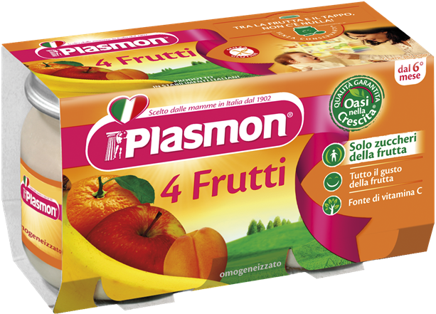Plasmon Mixed Fruit Puree - Plasmon Omogeneizzati Mela (722x500), Png Download