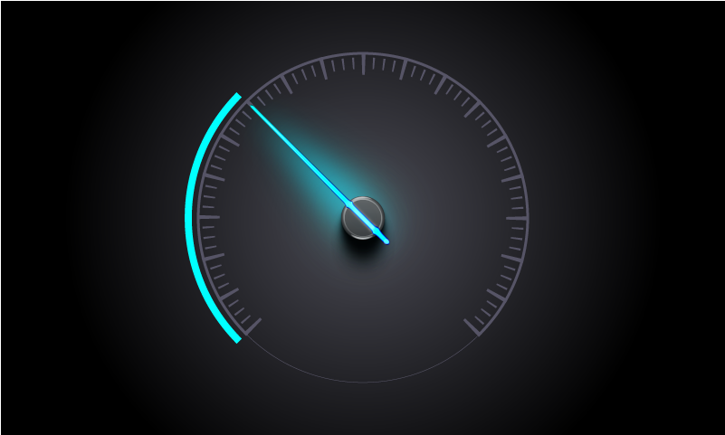[2015] Blue Needle Wip Black Dashboard Gauge Speedometer - Circle (800x600), Png Download