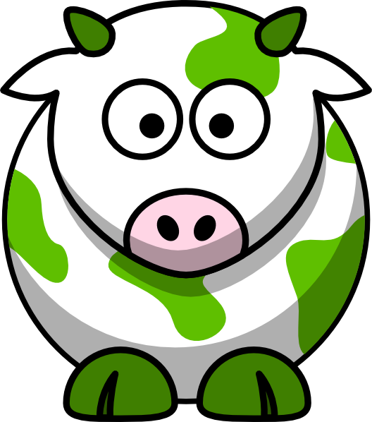 Green Cow Svg Clip Arts 528 X 598 Px (528x598), Png Download