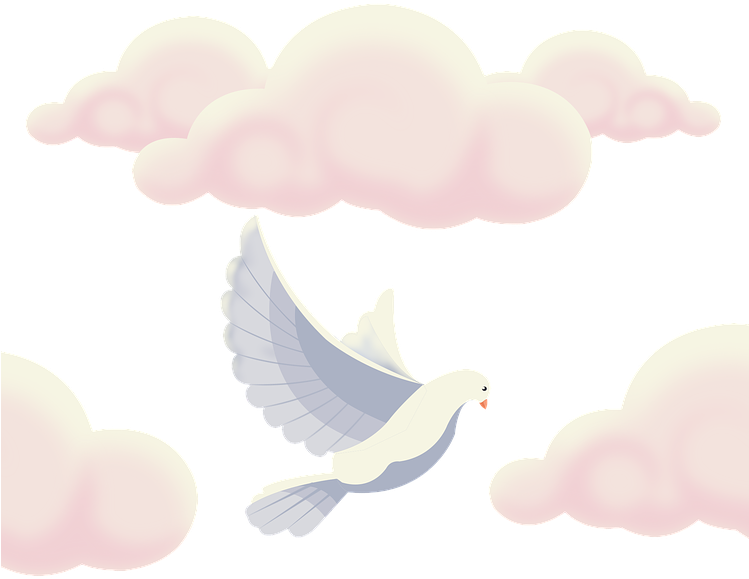 Pigeon Clipart - Hello Kitty Clouds Png (748x720), Png Download