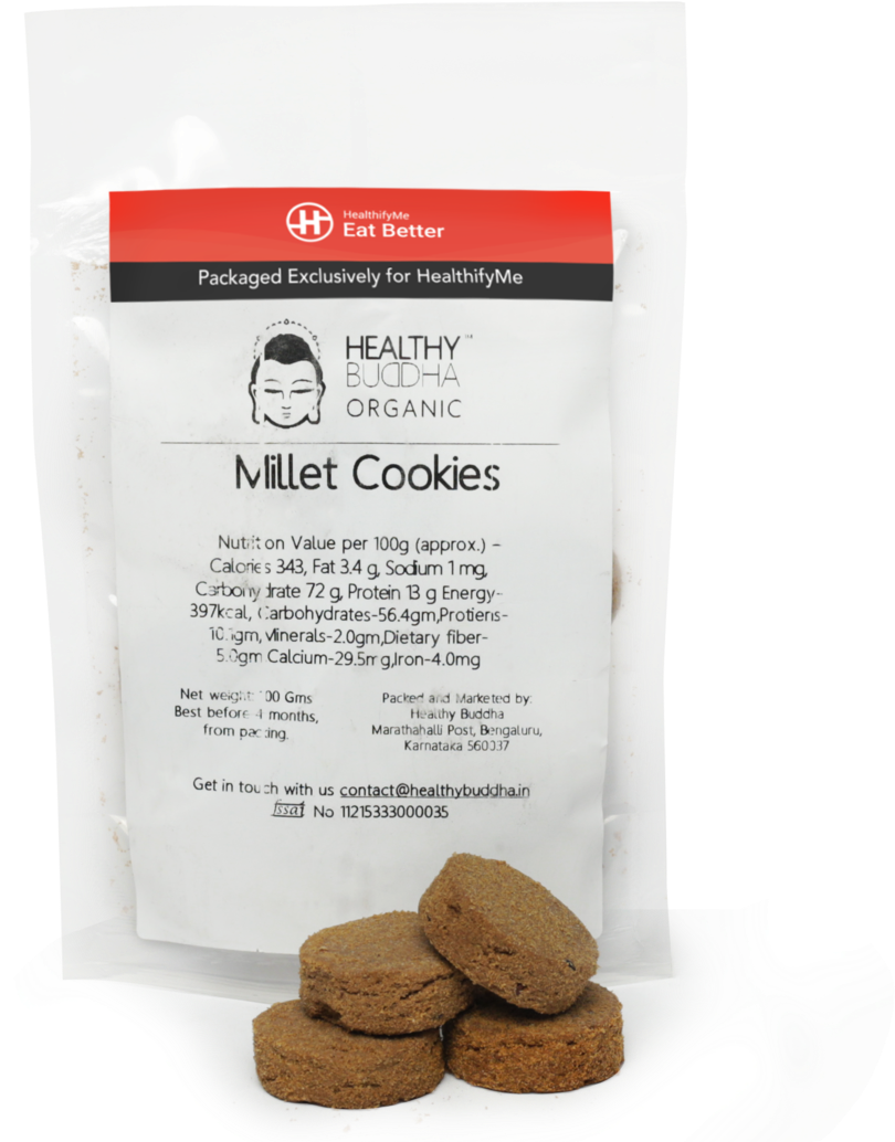 Little Millet Cookies , Pack Of 2 ( 100gm Each ) - Peanut Butter Cookie (1060x1060), Png Download