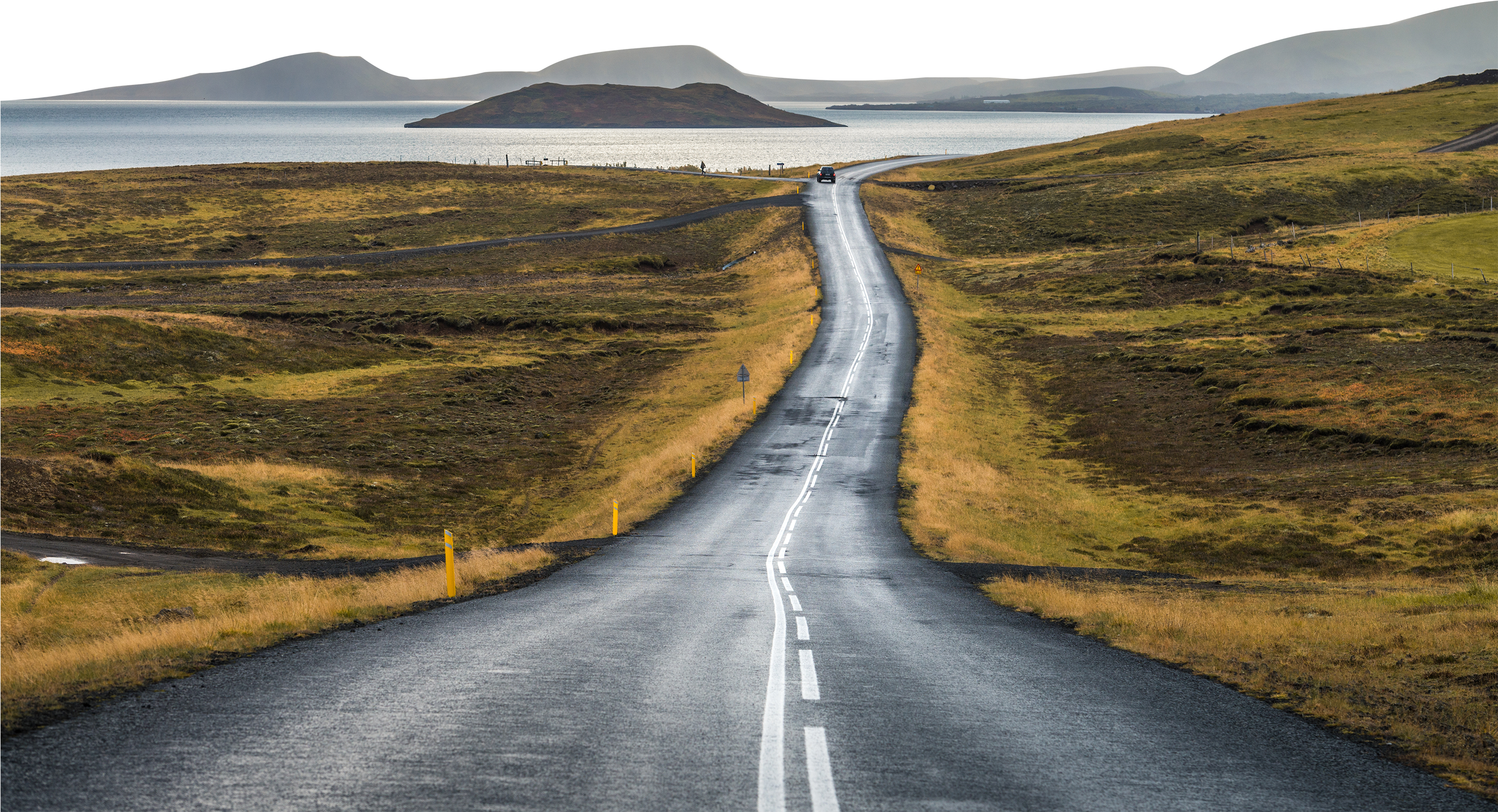 Illustration Iceland Qinhuangdao Landscape Road Png - Islande Route (3000x2003), Png Download