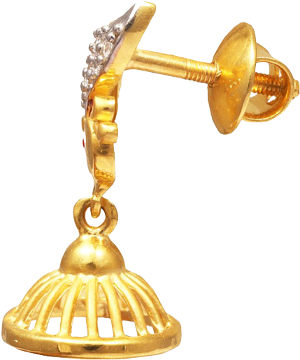 Peacock Design Jhumka Earrings With Rhodium And Cz - Brass (1024x768), Png Download