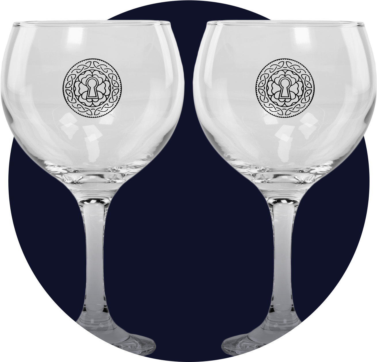House Of Elrick Embossed Gin Glass - Wine Glass (1872x1872), Png Download