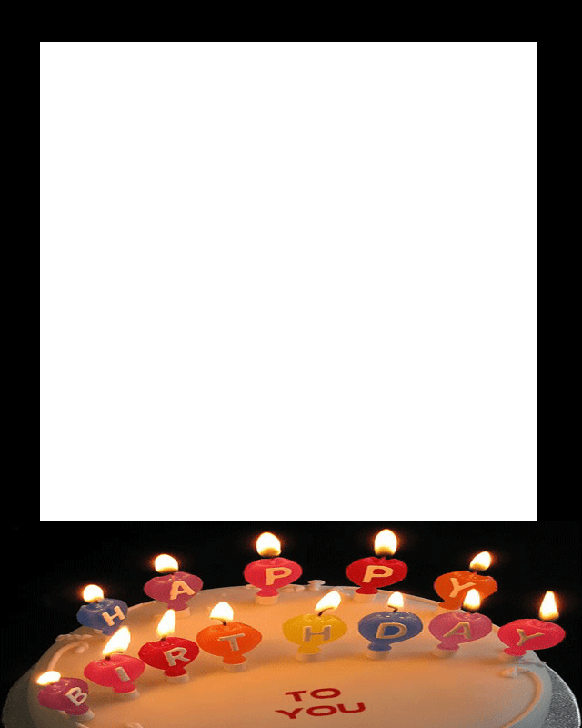 Happy Birthday Cakes Photo Frame Images - Birthday Photo Frames With Cake (640x800), Png Download