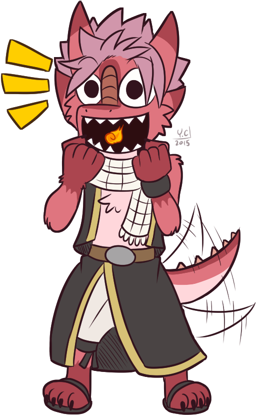Natsu - Excited Furry (570x849), Png Download