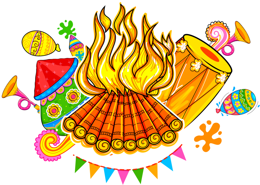 Happy Holi Png- Vector Illustration - Happy Holi (850x763), Png Download