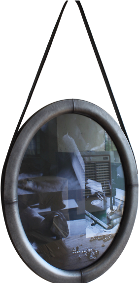 Wall Picture Frame Oval - Mirror (570x570), Png Download