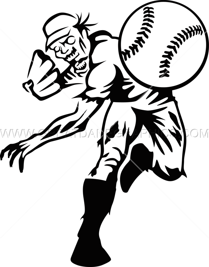 Zombie Baseball - Illustration (825x1051), Png Download