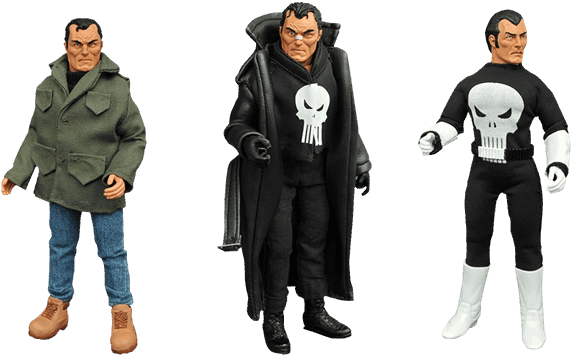 Classic 7” Action Figure 3-pack - Diamond Select Punisher Mego (600x600), Png Download